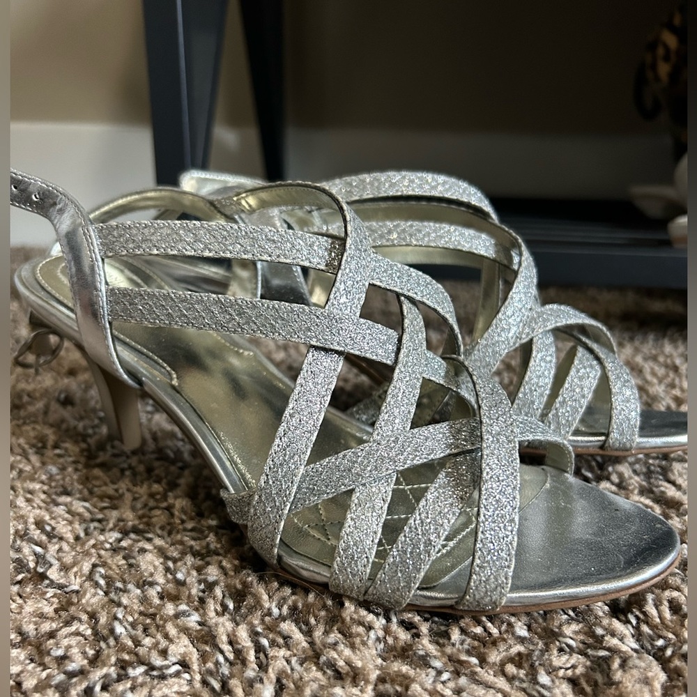 Alfani Silver Sparkly Heels